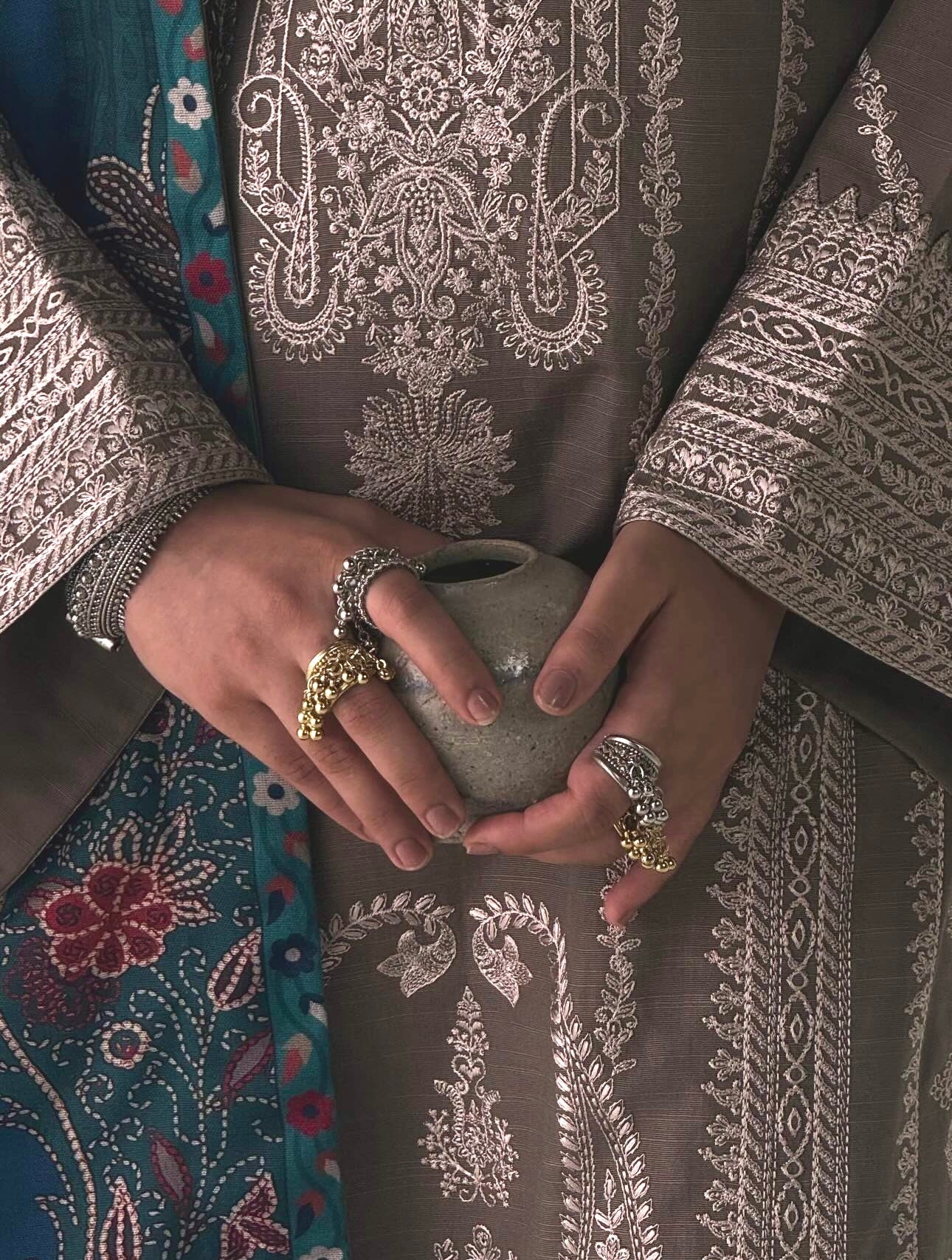 Silver Gajra Ring - Design 1
