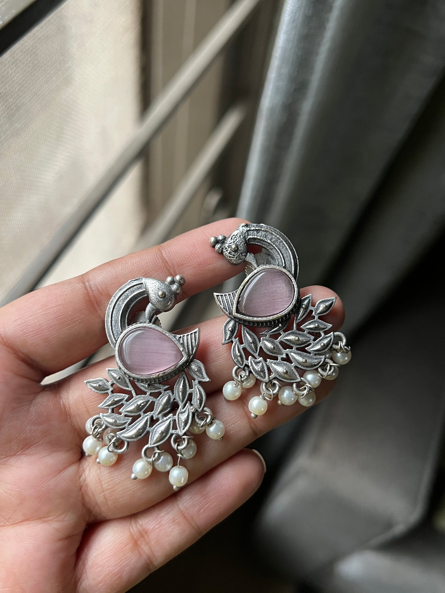 Peacock studs