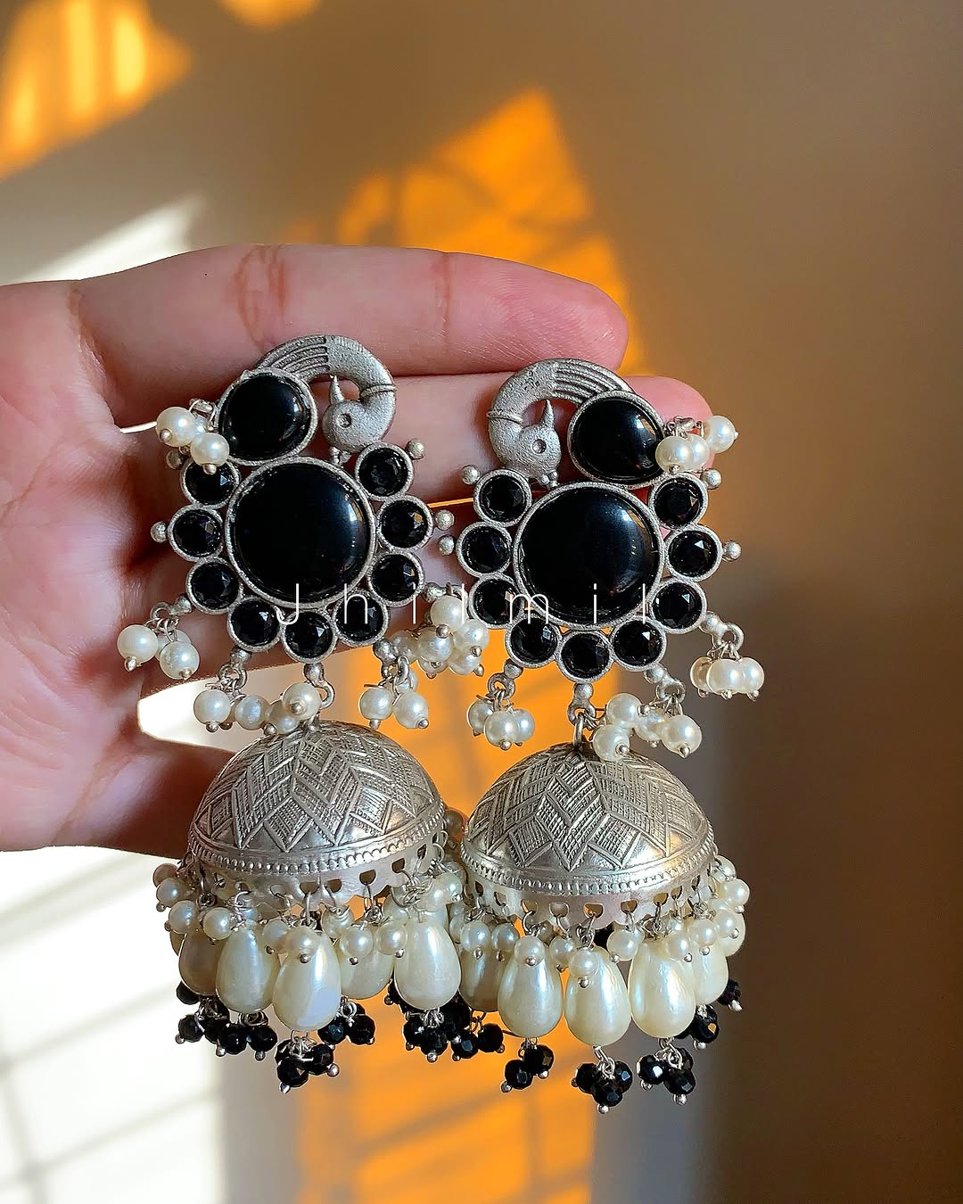 Mor brass jhumka