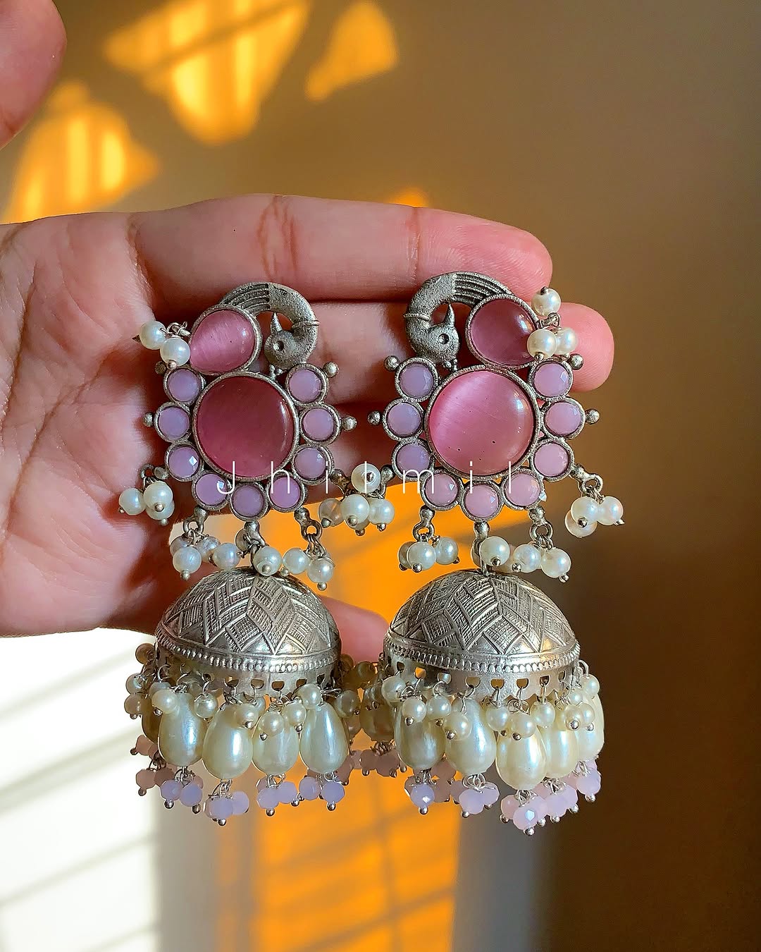 Mor brass jhumka