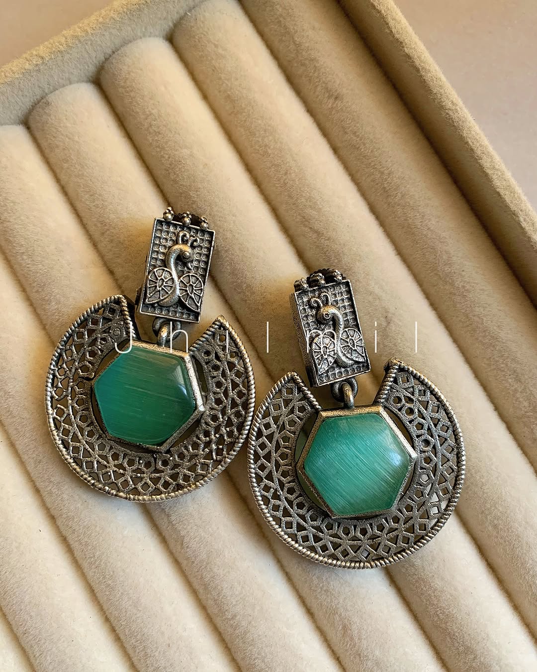 Hexagon Mor Carved ear Candy