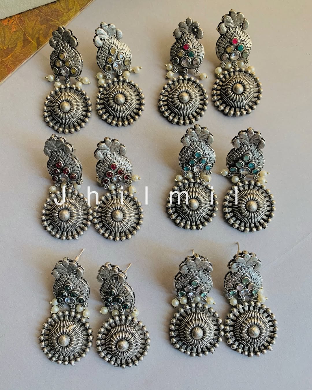 Rajasthani drop circle earrings