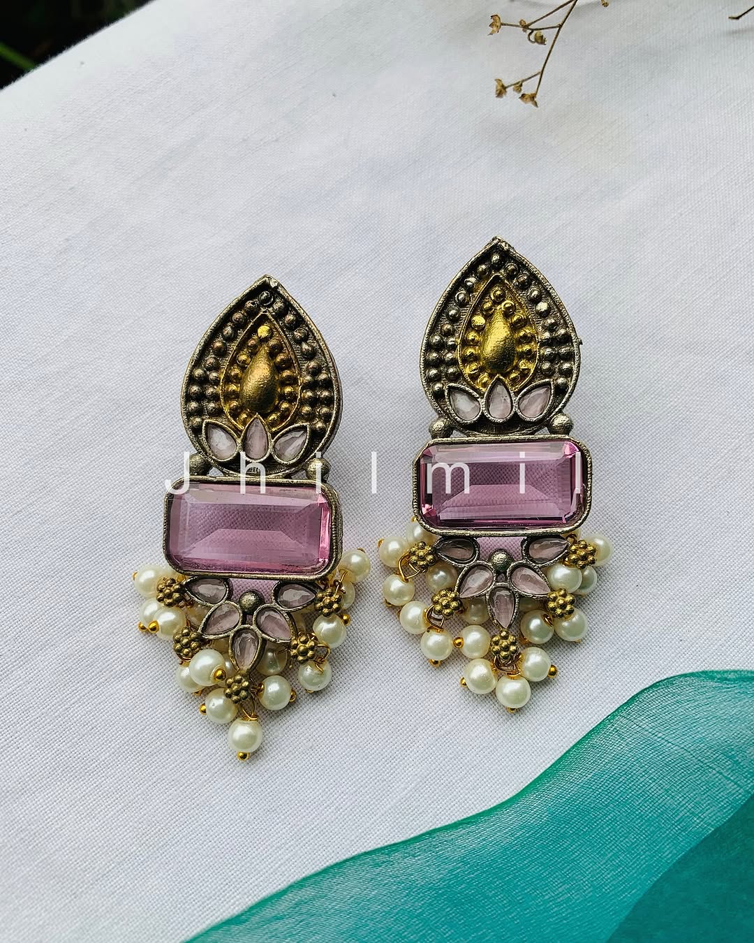 Lotus Dual Stone Studs