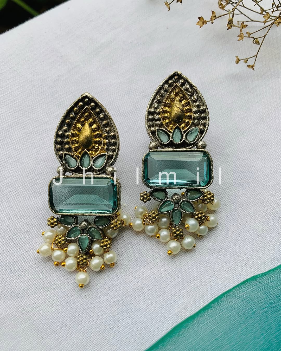 Lotus Dual Stone Studs