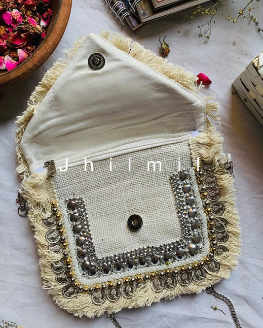 Boho handmade Jute bag/Clutch