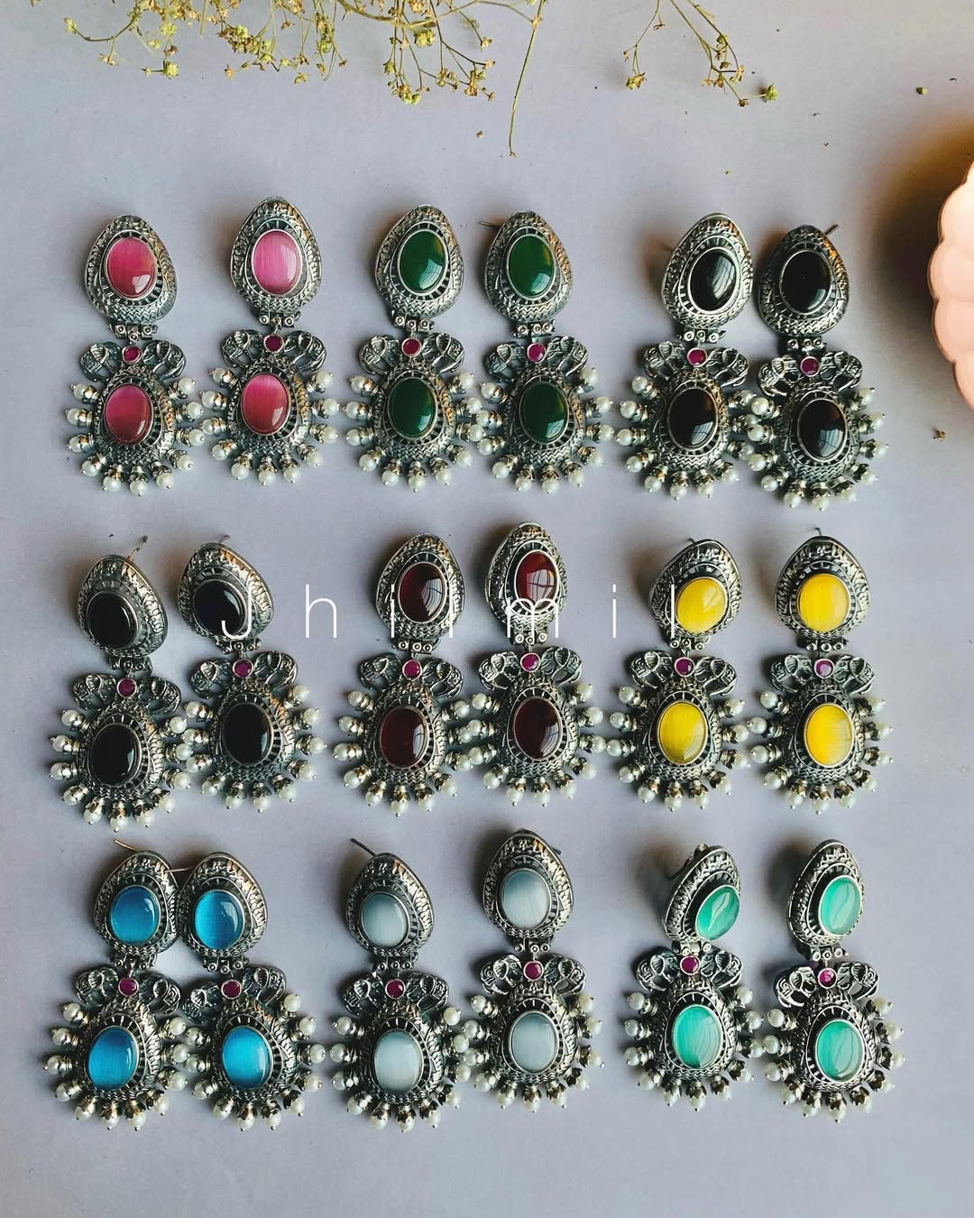 Elephant motif designer look earrings