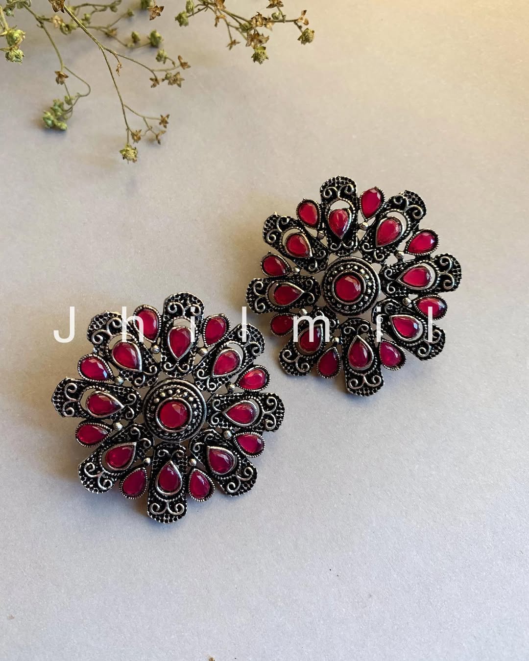 Stone studded Flower studs