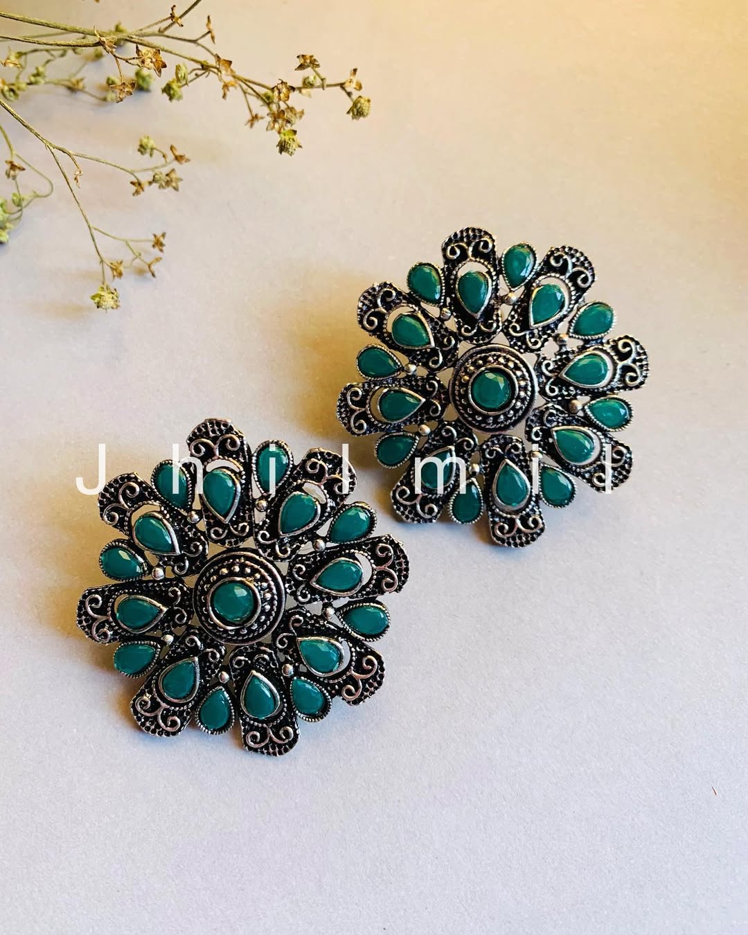 Stone studded Flower studs