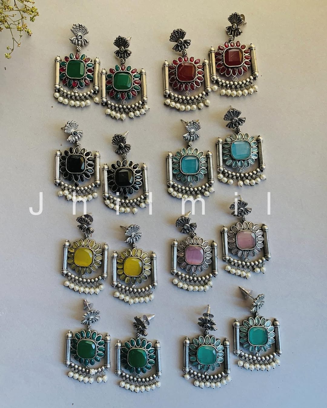 Lotus flower drop Earrings with pearls