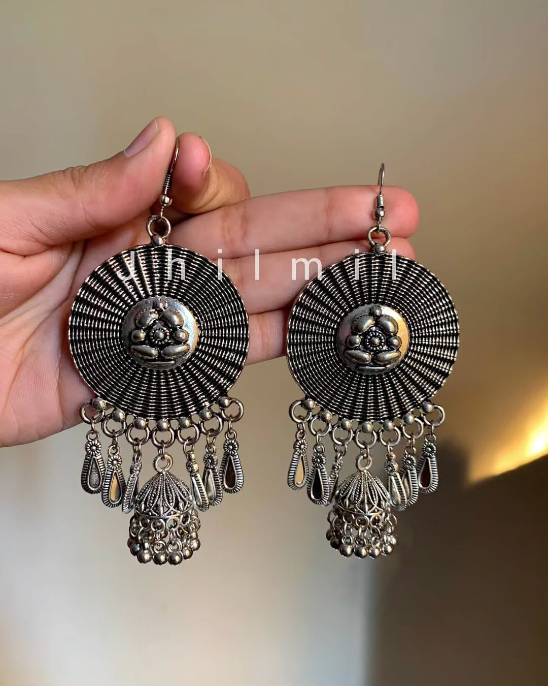 Round jhumki drop earrings