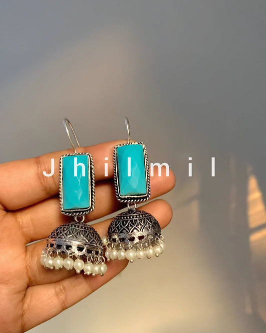 Mona Lisa stone jhumkis