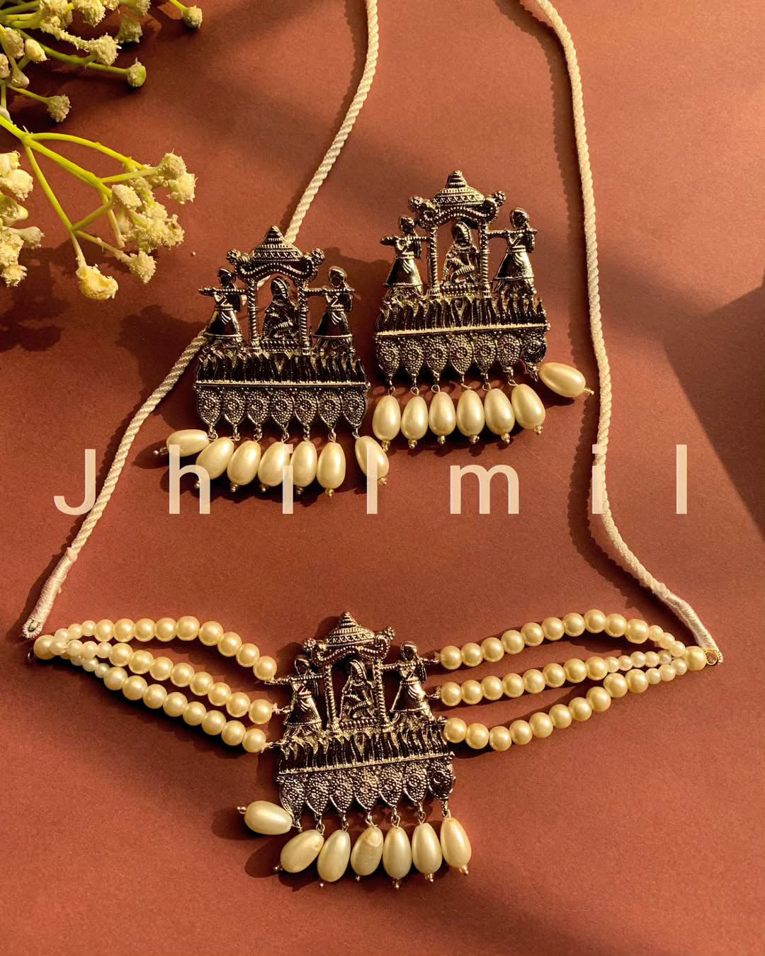 Silver plated palki set