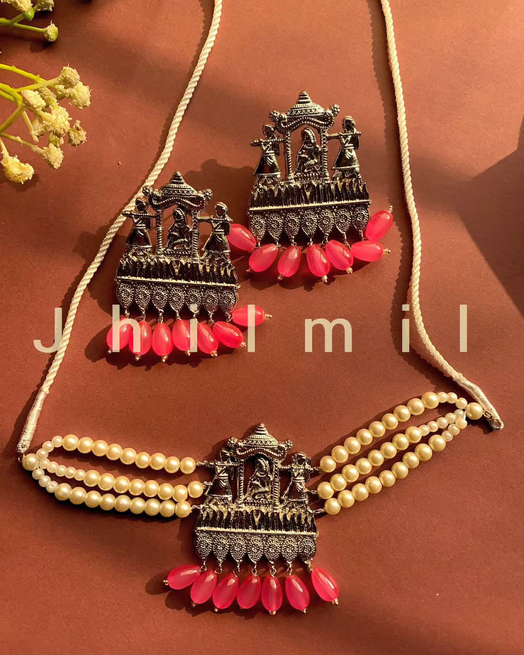 Silver plated palki set