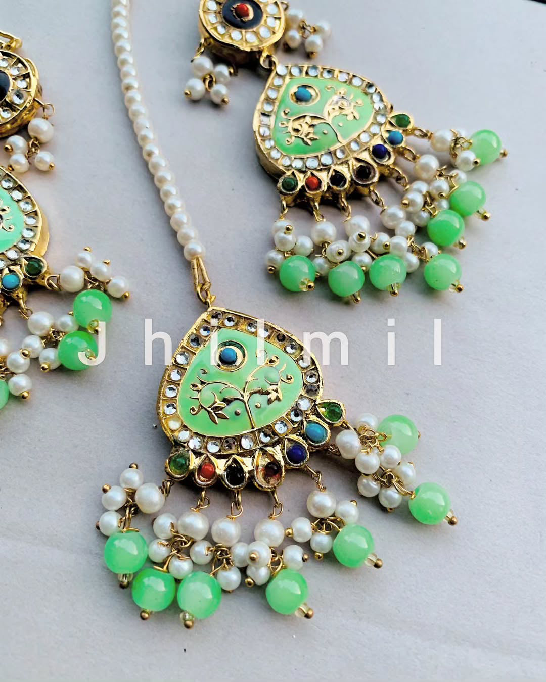 Jaipuri kundan meena Combo Set