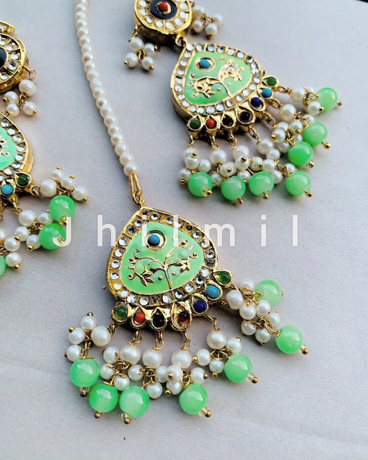 Jaipuri kundan meena Combo Set
