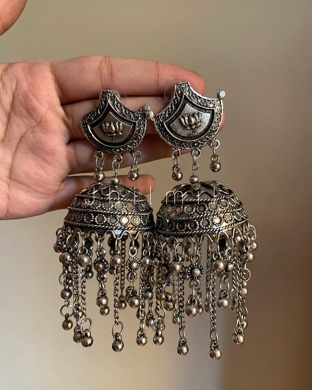 Oxidized Jhumka Design 8