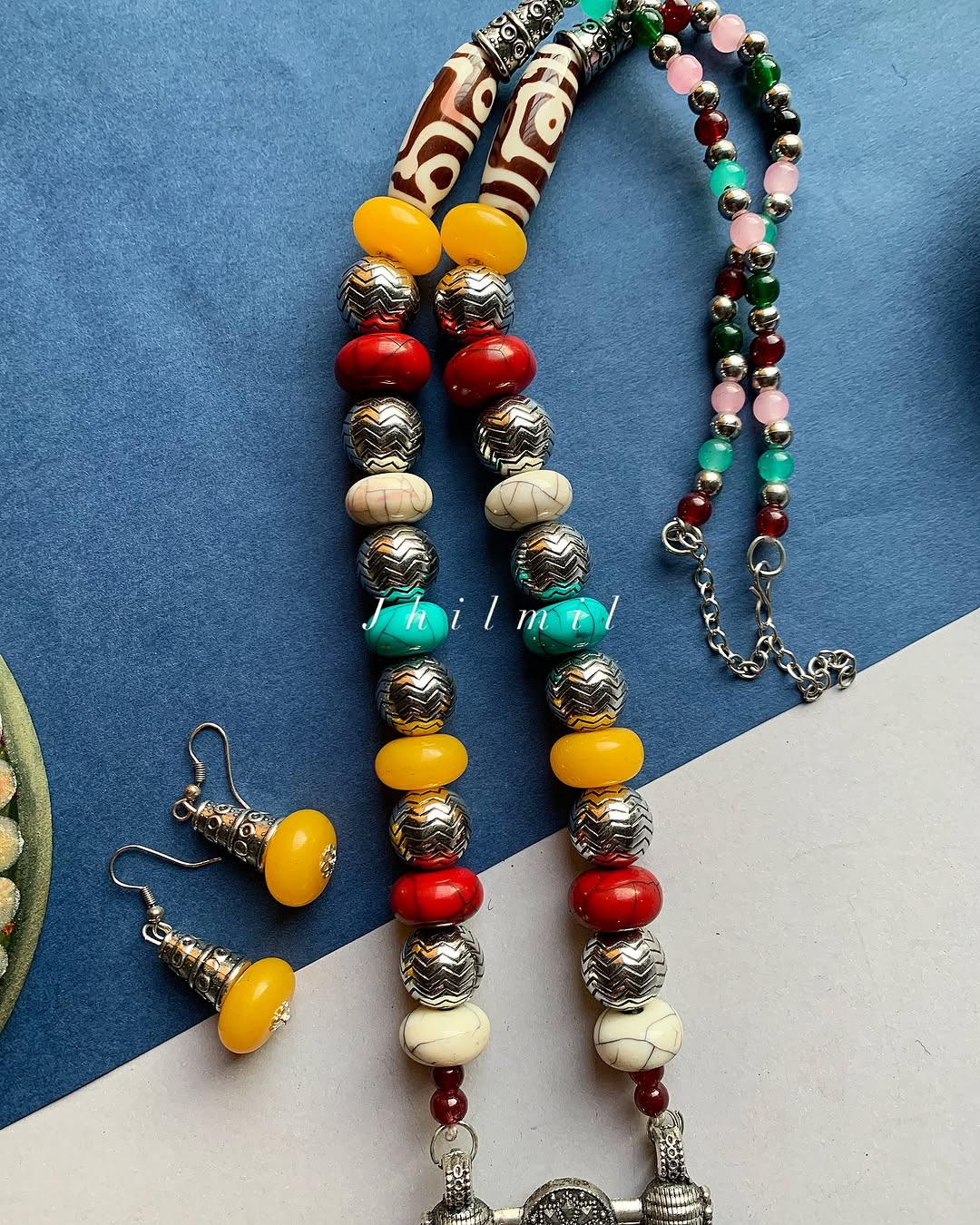 Multi beaded boho Mala Set
