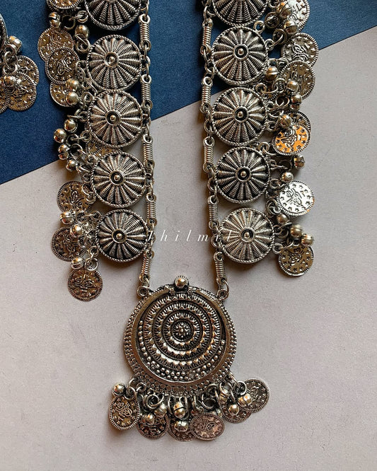Circular motif Coin Mala Set