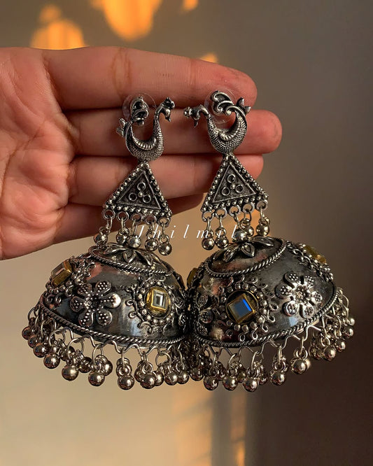 Oxidized Jhumka Design 23
