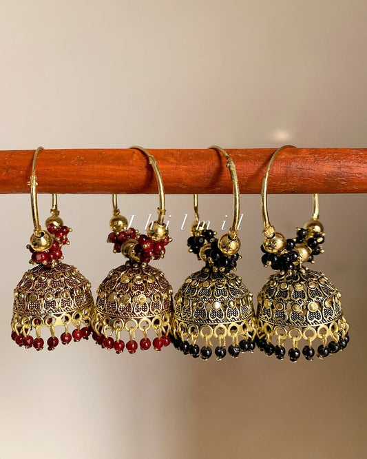 Colored Baali Jhumki Golden