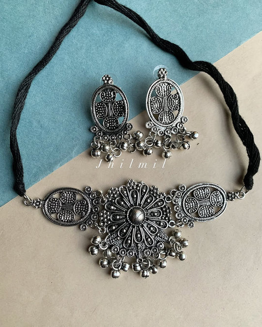 Oxidized Choker Set Design E