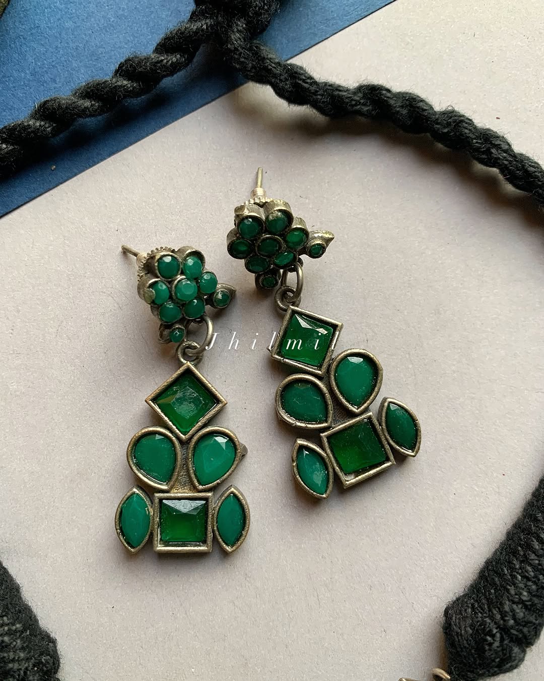 Green Studded Choker Set