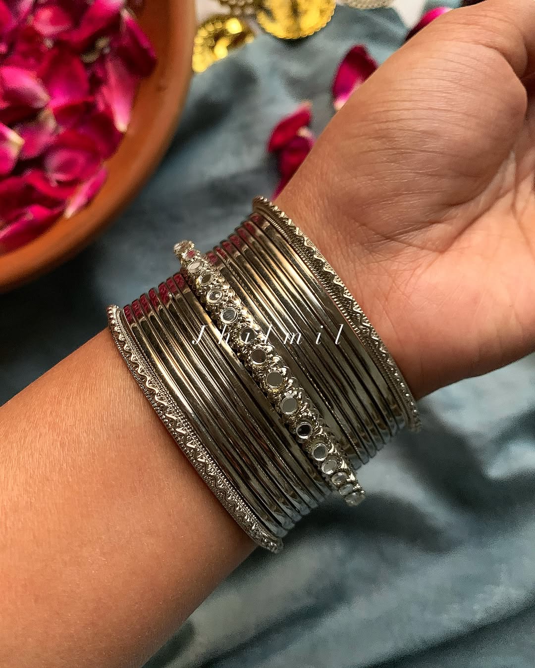 Shama Bangle Set Silver