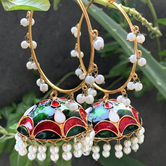 Oversized meenakari hoops Bali