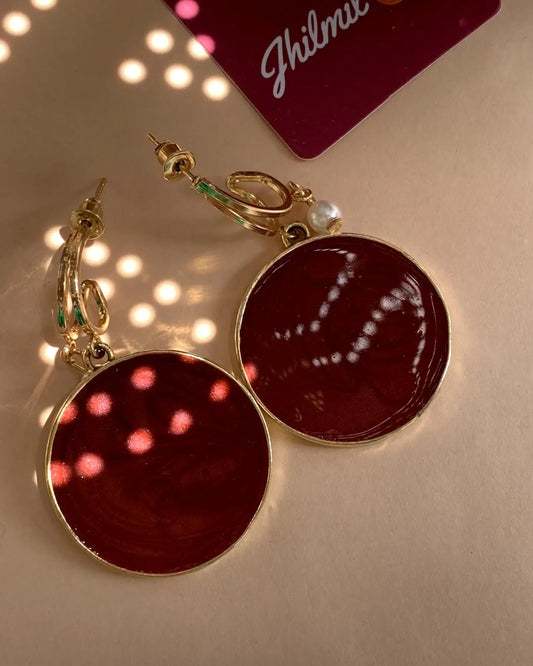 Colored Raisan Round Earrings