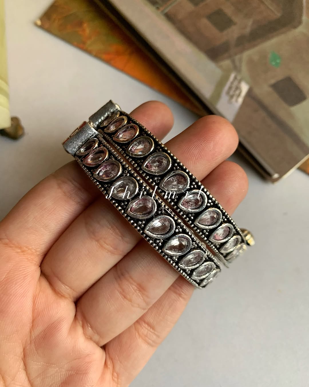 Tear stone studded kara