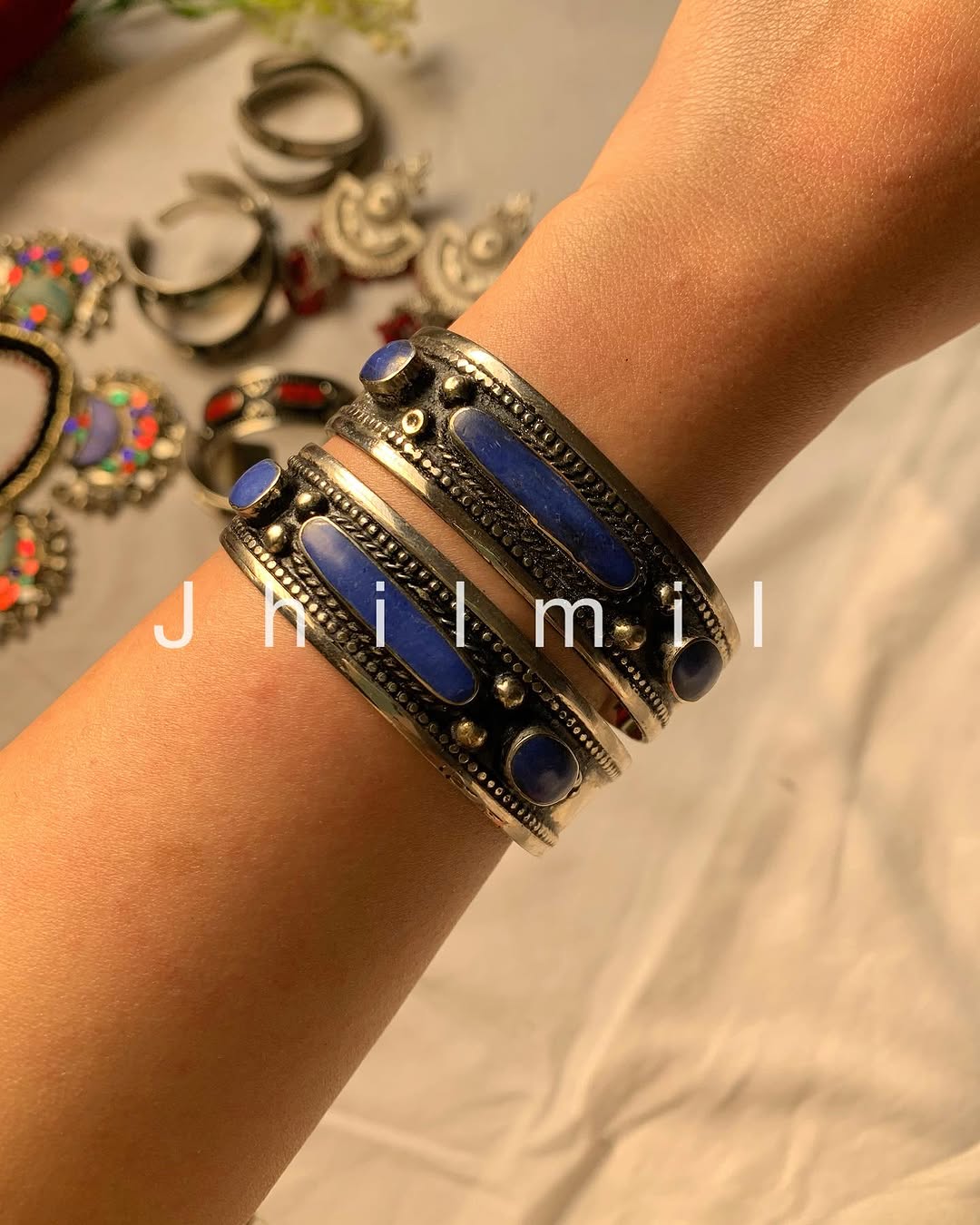 Dark Blue Tribal Handcuff