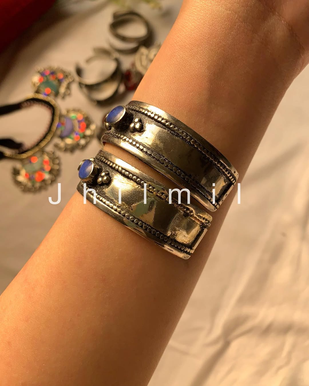 Dark Blue Tribal Handcuff