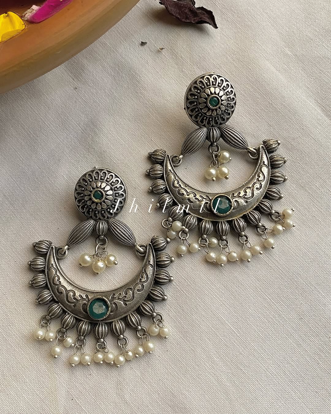 Nigarish chand bali earrings