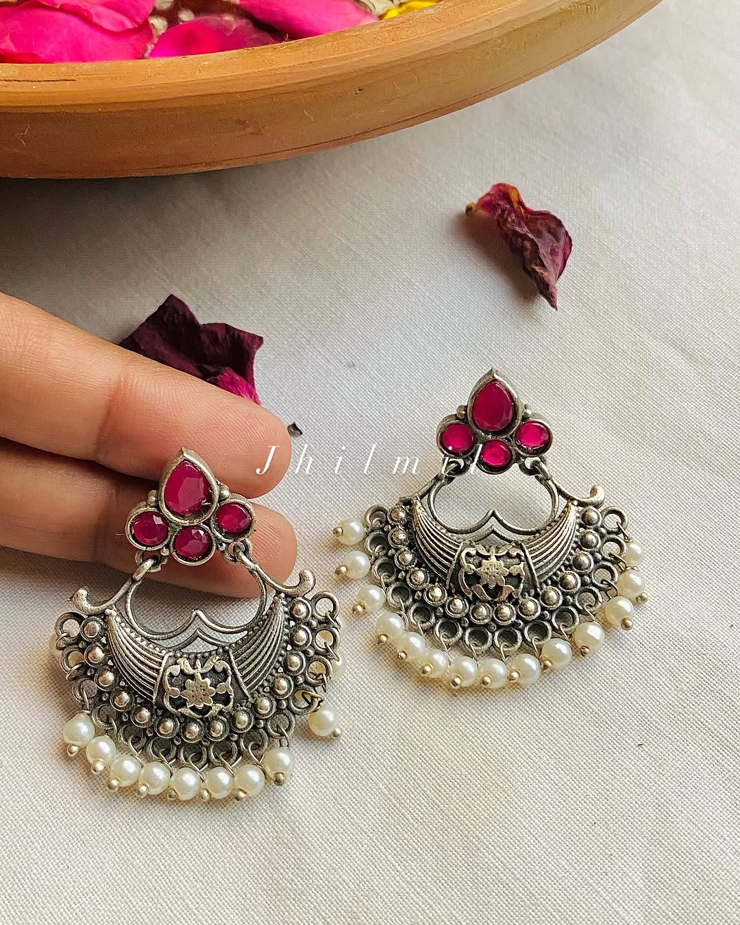 Rekha Chand bali earrings