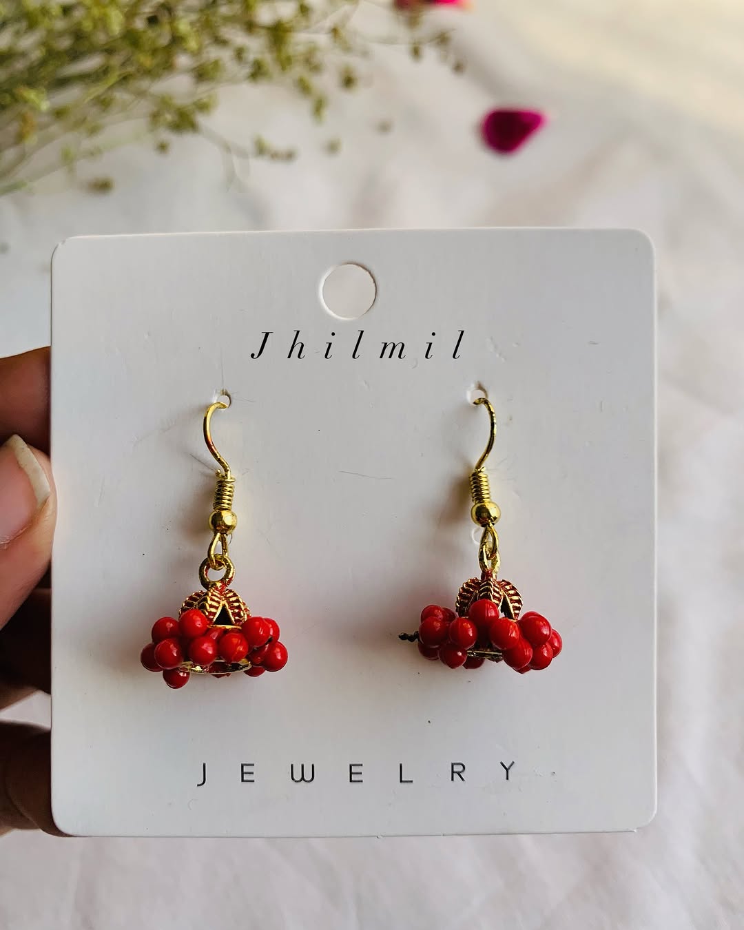 Mini Beaded jhumkis