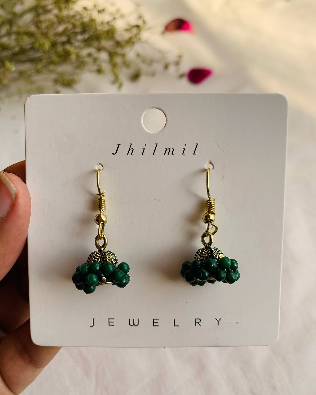 Mini Beaded jhumkis