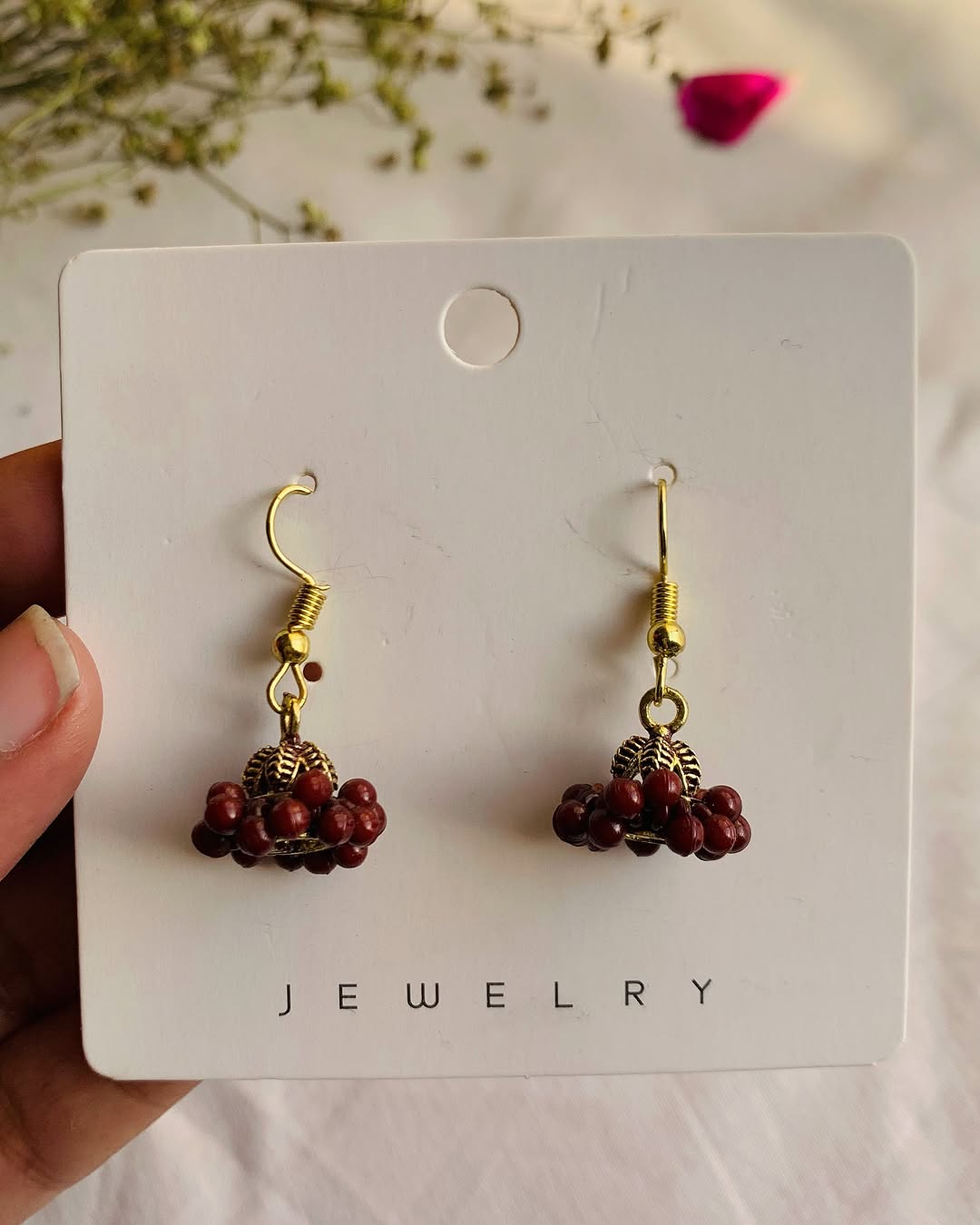 Mini Beaded jhumkis