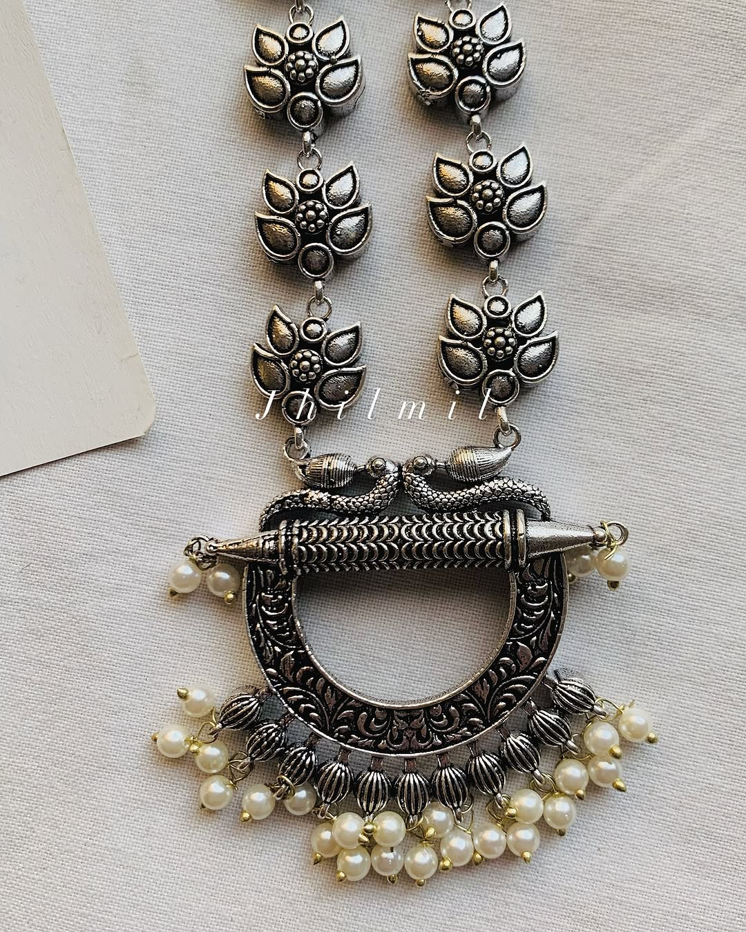 Leaf Motif medium length mala set