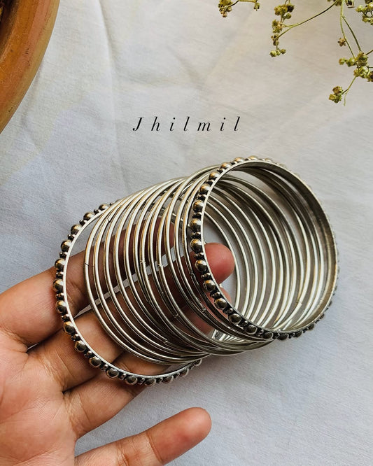 Mini Oxidised beaded Indian bangles set