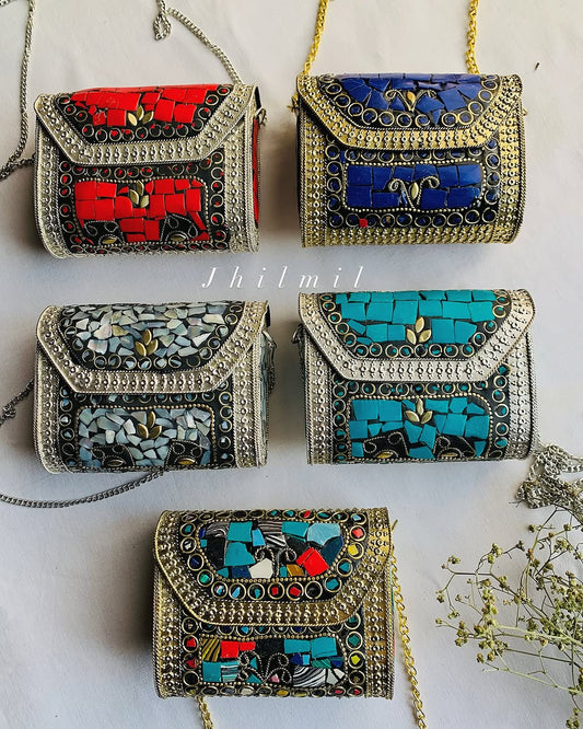 Mini Metal Clutch - Square Design