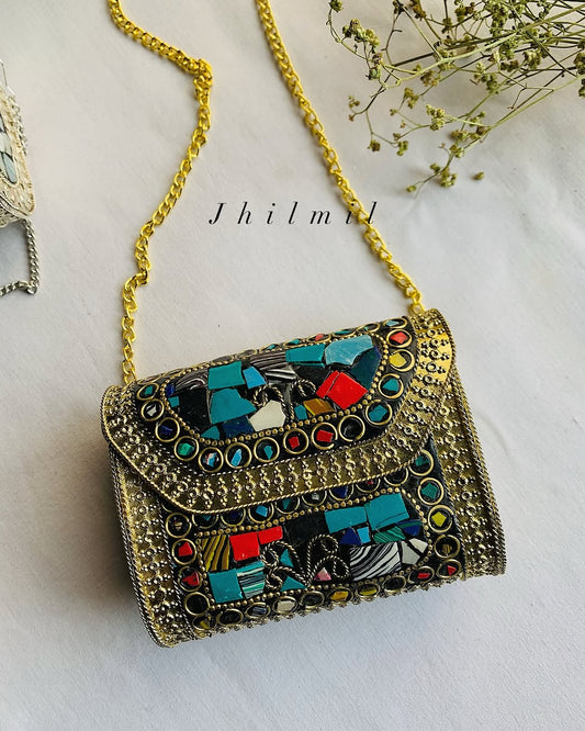 Mini Metal Clutch - Square Design