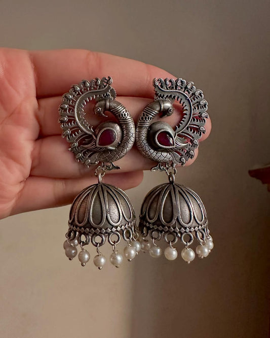 Mor Pankh Brass Jhumki