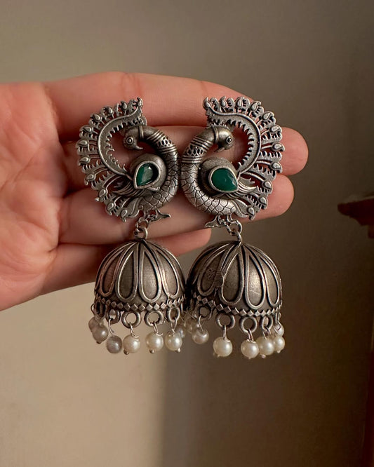 Mor Pankh Brass Jhumki