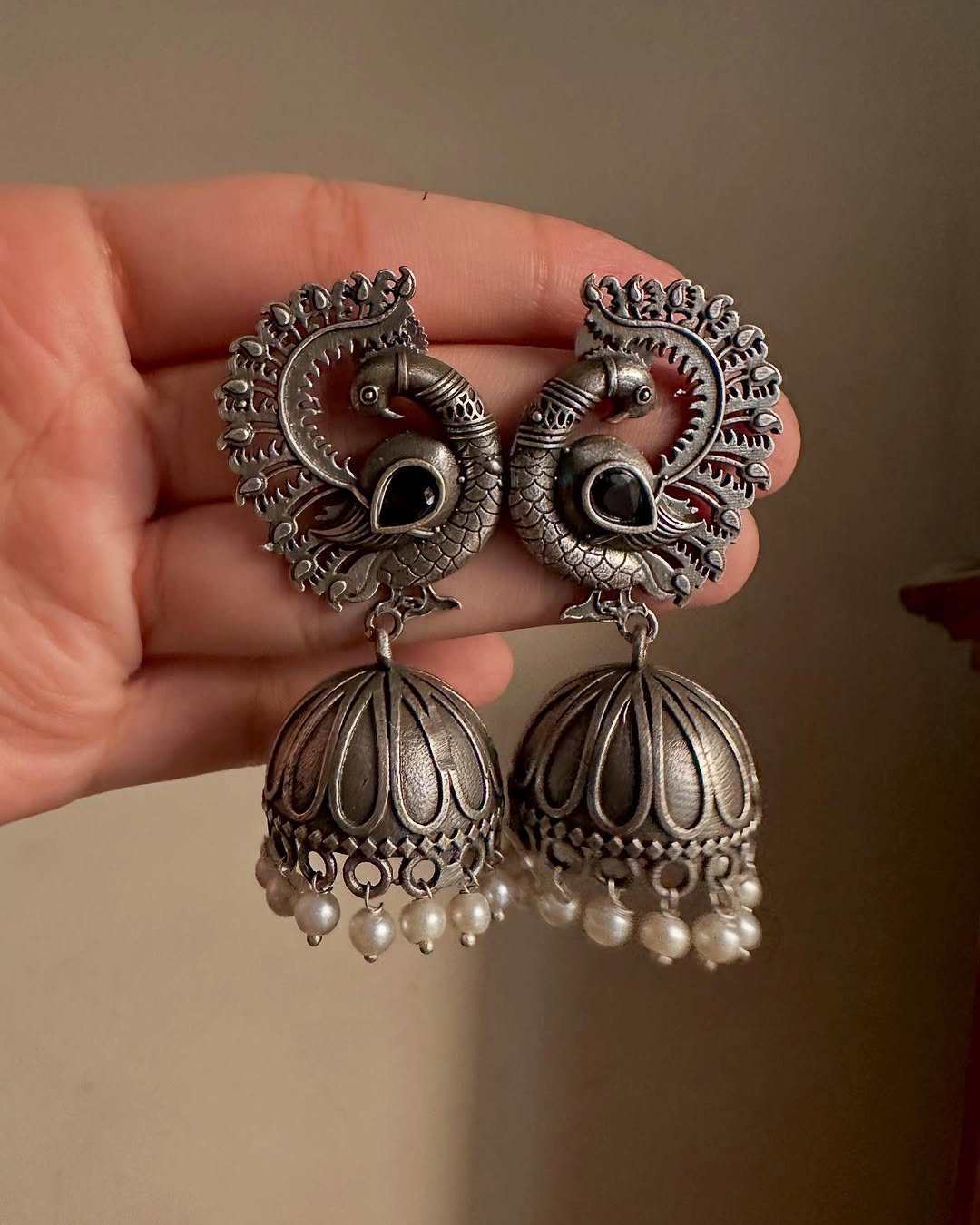 Mor Pankh Brass Jhumki