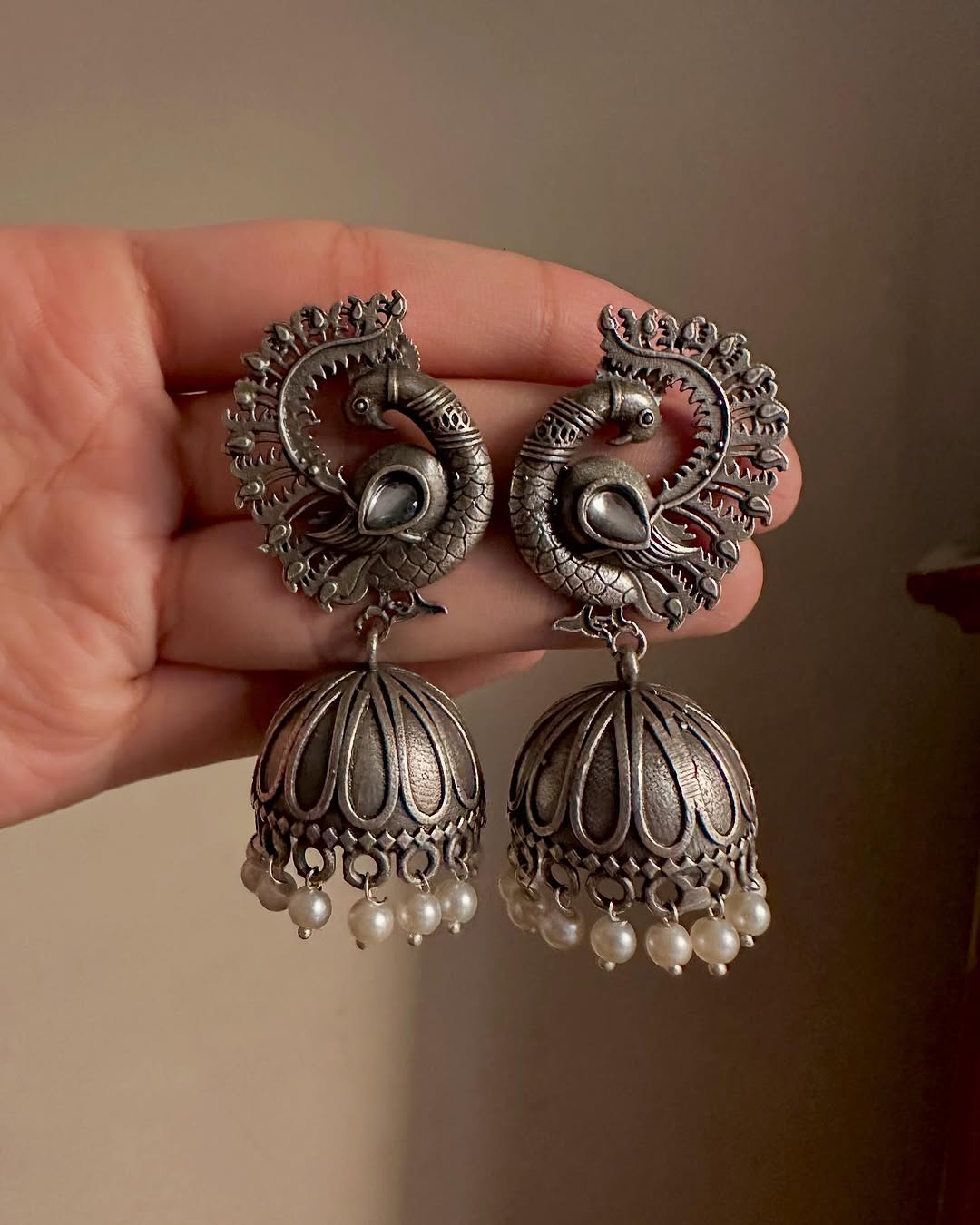 Mor Pankh Brass Jhumki