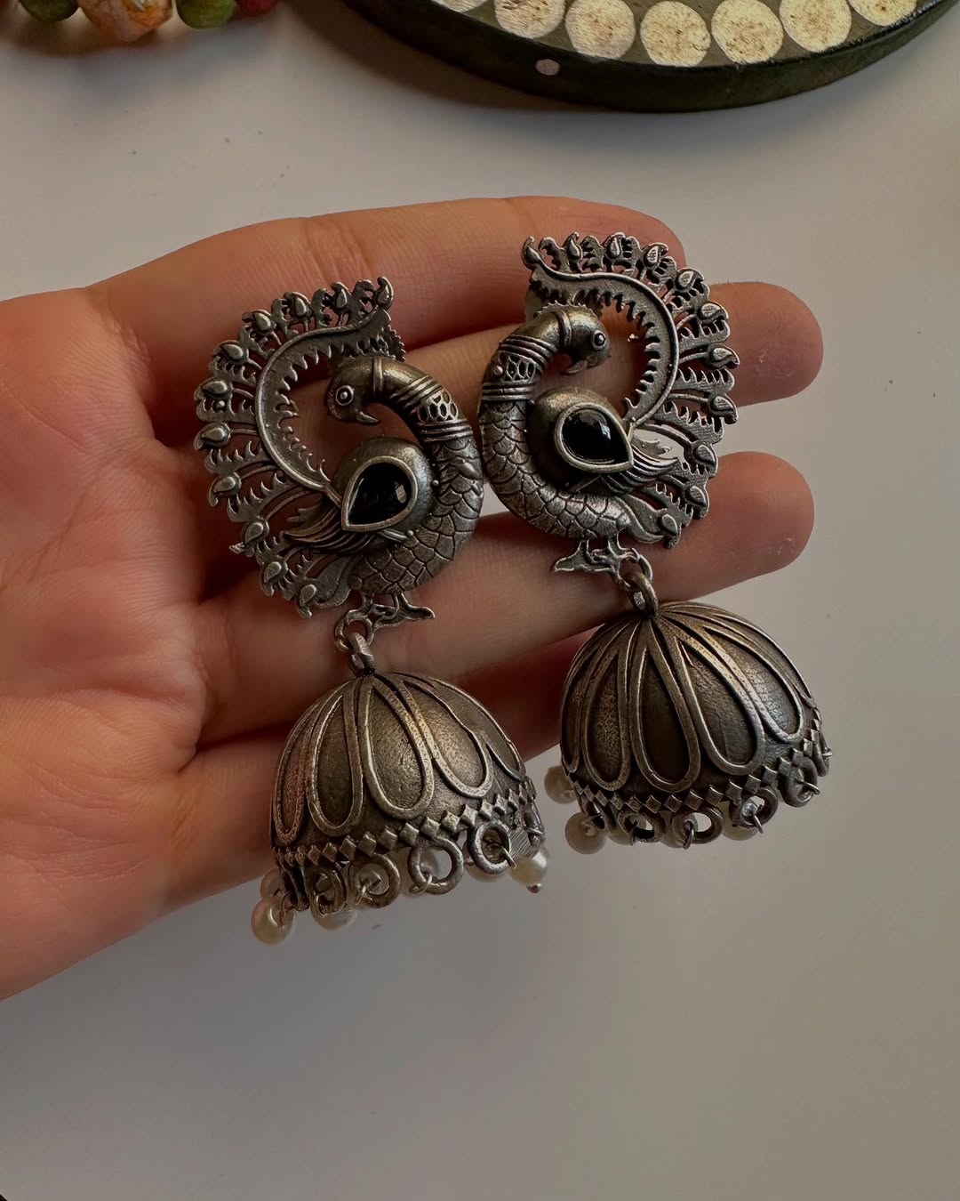 Mor Pankh Brass Jhumki