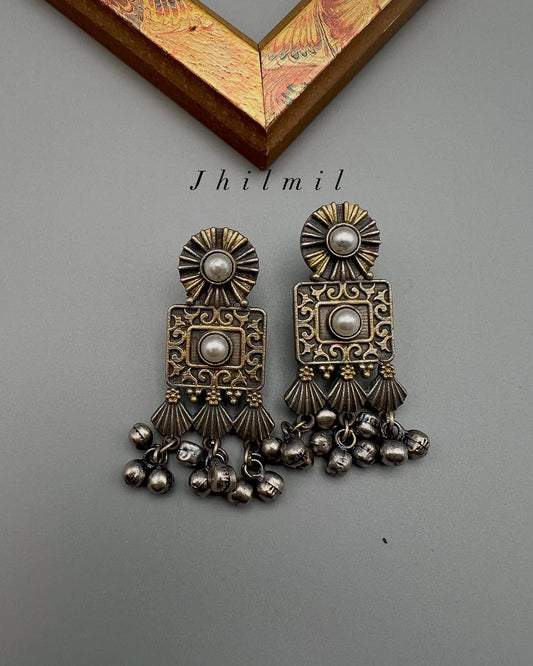 Neloufar dual tone earrings