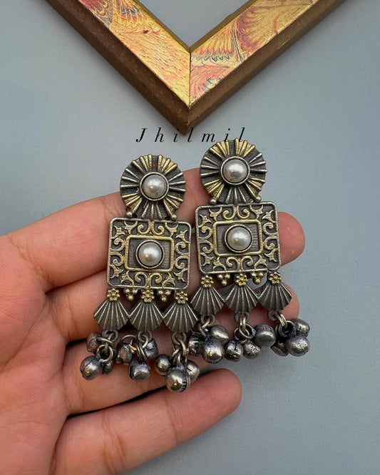 Neloufar dual tone earrings