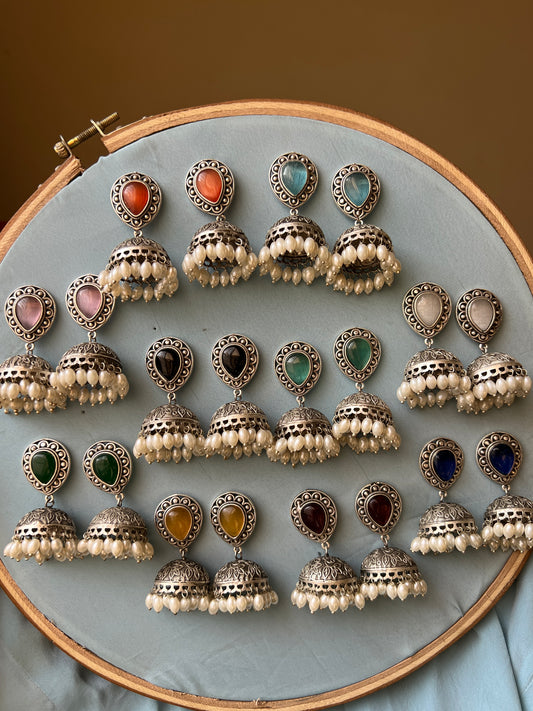 Brass Stone Jhumki