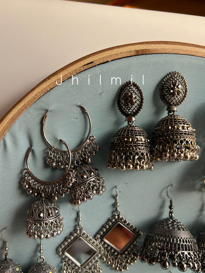 Eid Silver Jhumkis